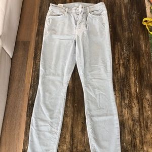 MOTHER Corduroy Light Blue Skinny Jeans
